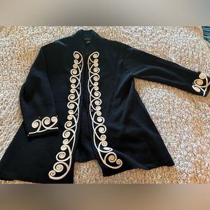 Lauren Michelle embroidered cardigan black/cream XL